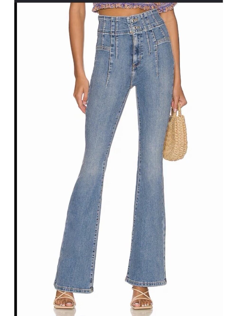 Free People We The Free Jayde Flare Jeans 29- Waist 27” High Rise Boho Retro